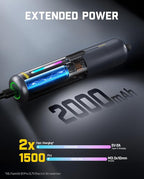 Fanttik S2 Pro Electric Screwdriver, Cordless Screwdriver Set, 7 Torque Settings, 0.5 to 6N.m, 20 Magnetic Bits, 1/4''Hex Shank, with 90° Angle Adapter, for Furniture, Household Repairs