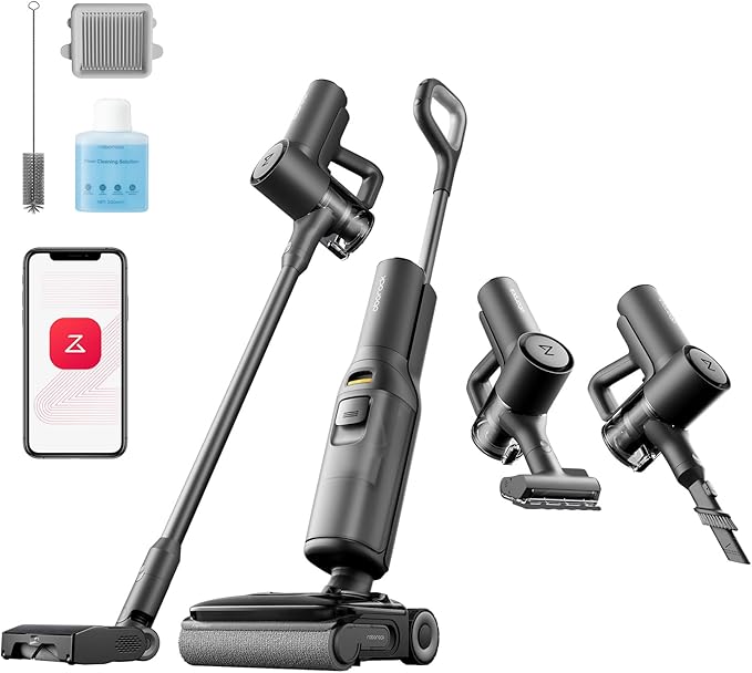 roborock F25 ACE Combo Wet Dry Vacuum Cleaner, 5-in-1 Cordless Stick Vacuum Mop, Smart Hard Floor Washer with 180° Lie-Flat, AI Assitant Wheels, Self Cleaning, 65 min Runtime, Whole House Cleaning