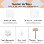 C&AHOME Cube Storage Organizer with Doors, 8-Cube Shelf, Closet Cabinet, DIY Plastic Modular Bookshelf, Storage Shelves Ideal for Bedroom,Living Room,24.8" L × 12.4" W × 48.4" H Milky UGSHS3008M