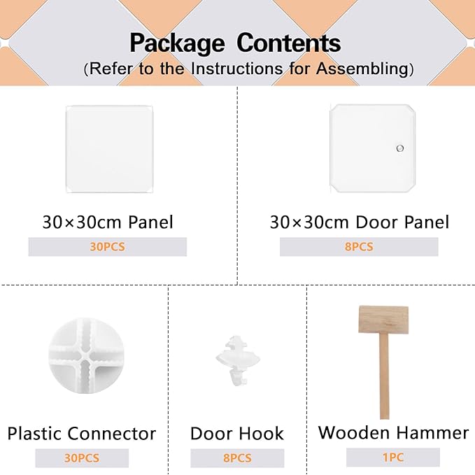 C&AHOME Cube Storage Organizer with Doors, 8-Cube Shelf, Closet Cabinet, DIY Plastic Modular Bookshelf, Storage Shelves Ideal for Bedroom,Living Room,24.8" L × 12.4" W × 48.4" H Milky UGSHS3008M