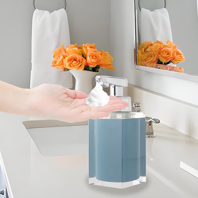 Automatic Soap Dispenser, Touchless Smart Foam Soap Dispenser, USB Rechargeable, 7.6oz / 225ml, Dish Soap Dispenser for Bathroom, Kitchen, Hotel - Bule
