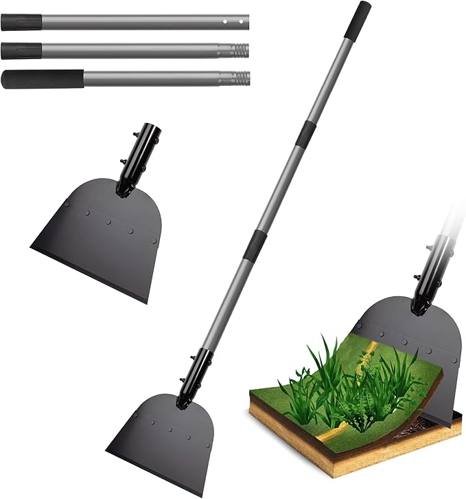 Walensee Flat Shovel, Floor Scraper, 54 inch Garden Scraper for Walkway, Weed Remove Tool for Lawn Edging, Cleaning Scraper for Road Outdoor, Driveway Weeding Tool， Ice Scraper & Ice Removal Tool