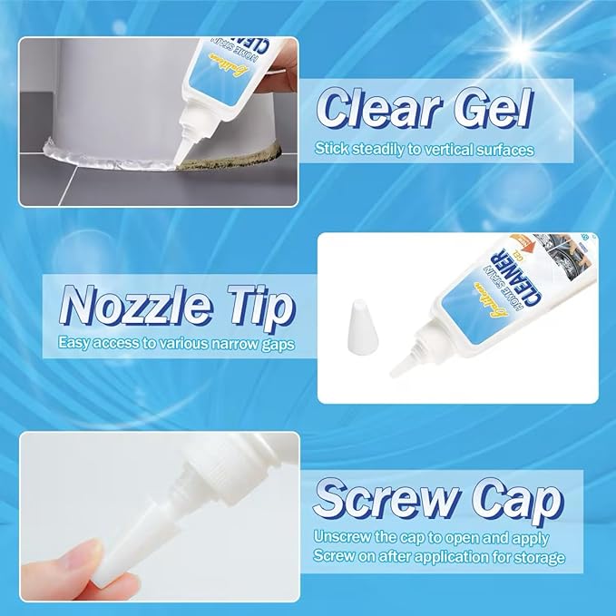 Mold Stain Cleaning Gel, Washing Machine Cleaner, Household Grout Cleaner for Washing Machine, Refrigerator Strips, Best for Home Sink, Kitchen, Showers (16 Fl Oz (Pack of 1))