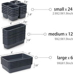 KeFanta 42 Pack Tool Box Organizer Tool Tray Dividers, Rolling Tool Chest Cart Cabinet Workbench Desk Drawer Organization and Storage for Hardware, Parts, Screws, Nuts, Small Tools Organization(Grey)