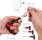 Amazon Basics 27-Piece Magnetic T-Handle Ratchet Wrench and Screwdriver Set with Bits and Sockets, Storage Case for Household Repair