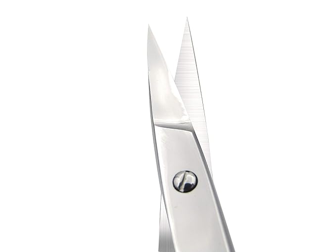 Eyebrow Scissors & Small Cuticle Scissors, Curved Blade Manicure TSA Scissors. Stainless-Steel Scissors for Eyelashes, Facial Hair, Pubic, Men Moustache & Beard.