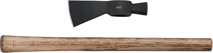 CRKT Chogan Hammer T-Hawk: Outdoor Camping Axe with Hammer Poll, Forged Carbon Steel Head, Tennessee Hickory Wooden Handle 2724
