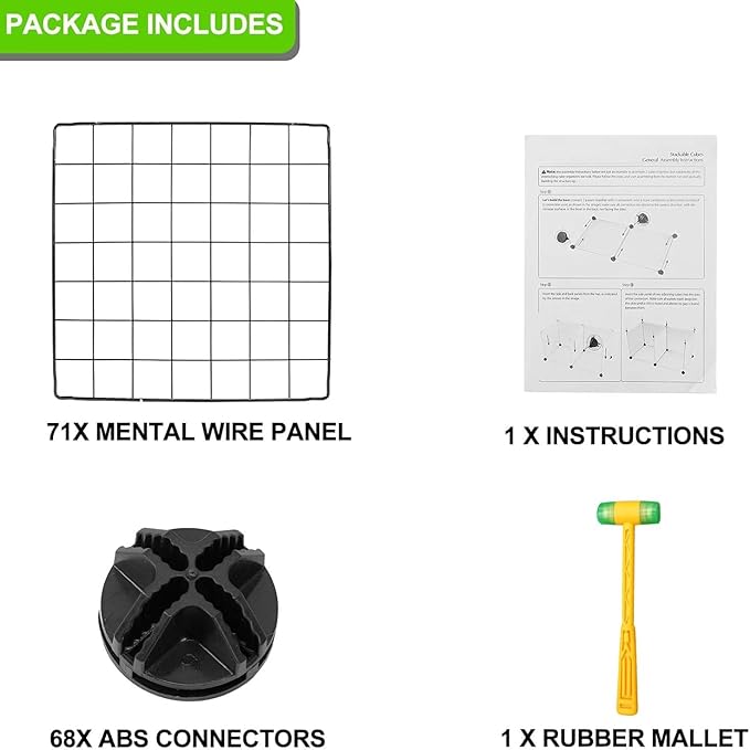 TUMUCUTE Wire Storage Cubes, Metal Storage Shelves Bookshelf, Stackable Modular Closet Organizer for Bedroom Living Room, Office, Black (20-Cube, Iron)