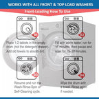 Citrus Washer Cleaner Tablets 12 Count – Septic Safe Washing Machine Cleaner & Odor Eliminator – Deep Cleaning Descaler for HE Front & Top Load Washers – Laundry Tub & Drum Cleaner