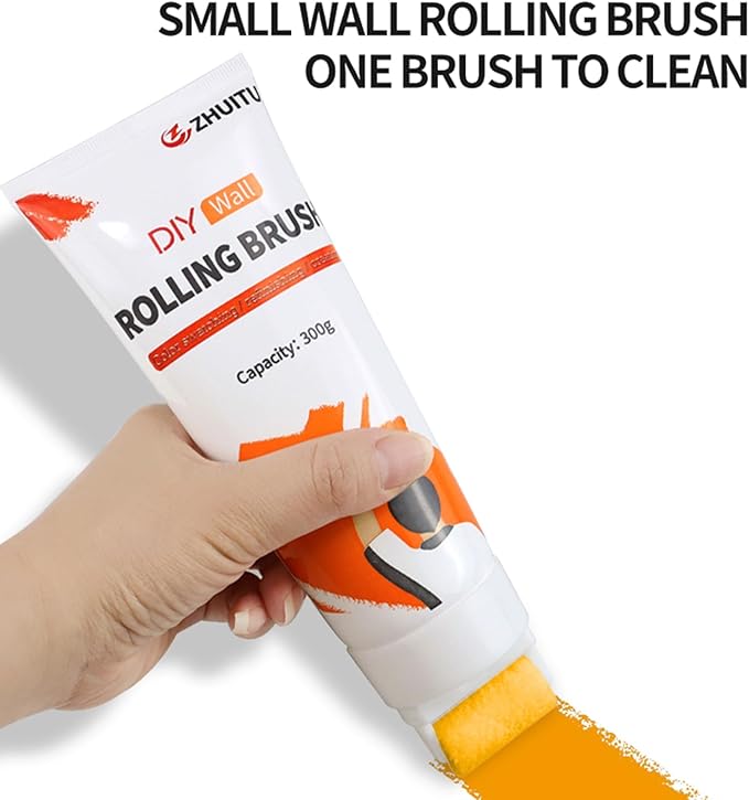 Small Roller Brush Wall Repair Tool Refillable Paint Roller Brush for Emulsion 2-in-1 Wall Roller Brush Set Tool Wall DIY Creation Removing Wall Stains Eco-Friendly Latex Paint Repair Kit for Walls