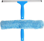 MR.SIGA Professional Window Cleaning Combo - Squeegee & Microfiber Window Scrubber, 14"