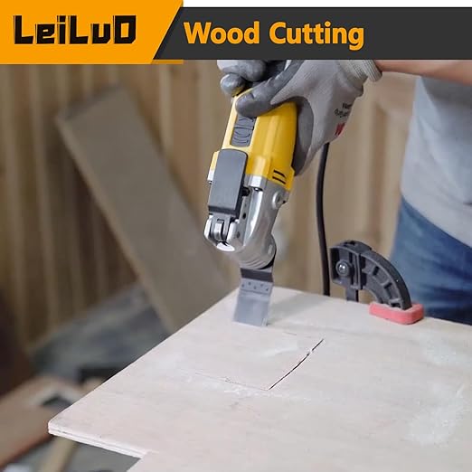 LEILUO 50 Pcs Multitool Blade for Wood Nails Drywall Titanium Oscillating Saw Blades Japanese Tooth Oscillating Tool Accessories with Storage Bag Compatible with DeWalt Makita Dremel and More