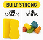 Multi-Purpose Sponges for Cleaning - Yellow 2 Pack, Large Sponges for Car Washing, Tile & Grout, All Purpose Cleaning