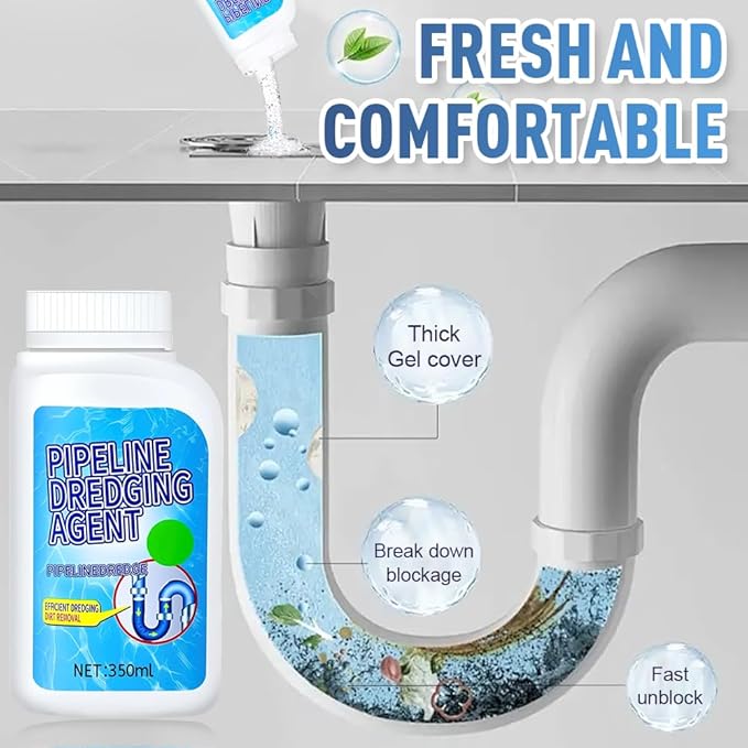 Pipeline Dredging Agent, 2025 New Powerful Powerful Pipe Dredging Agent for Bathroom Kitchen Sink And Drain Cleaner (2PCS)