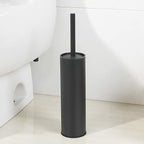 BGL Stainless Steel Toilet Brush with Holder, 2 Black Bristle Heads