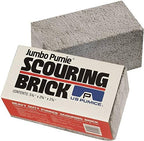 PUMIE JPS-12 Jumbo Scouring Brick, for Large Surface Cleaning, Removes Lime, Scale, Rust, Calcium - Pool Pumice Stone Tile Cleaner, Barbecue Cleaning Stone, Hand Safe, Pack of 12