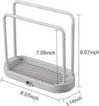 Kitchen Sponge Holder Dishcloth Hanger, Kitchen Sink Rack Tray Organizer Stand for Sponge, Dish Cloth, Rag, Brush, Scrubber Storage and Organization (Grey)