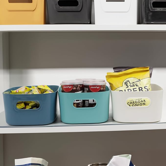 7PCS Drawer Organizer Bins, Small Plastic Storage Bins Storage Containers for Snack Makeup Kitchen Pantry Bathroom Cabinet Organization and Storage Bin Organizing Boxes