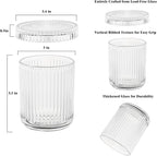 rejomiik Glass Qtip Holder Dispenser 2 Pack, Bathroom Canister Apothecary Jars with Lids, Vanity Makeup Accessories Storage Organizer for Cotton Swabs, Cotton Balls, Pads, Floss Picks, Clear