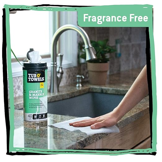 Tub O Towels Granite, Tile, and Marble Cleaning Wipes - Clean, Polish, and Seal, 40-7” x 8” Wipes Per Tub, 2-Pack, white (TW40-GR-2)
