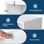 Whitmor 11 Cube Storage Organizer, 4 Tier Stackable Bookcase, Open Storage Display Bookshelf, Storage Cabinet for Living Room, Bedroom, Home, Office, 29.1" L x 9.4" W x 41.7" H, White