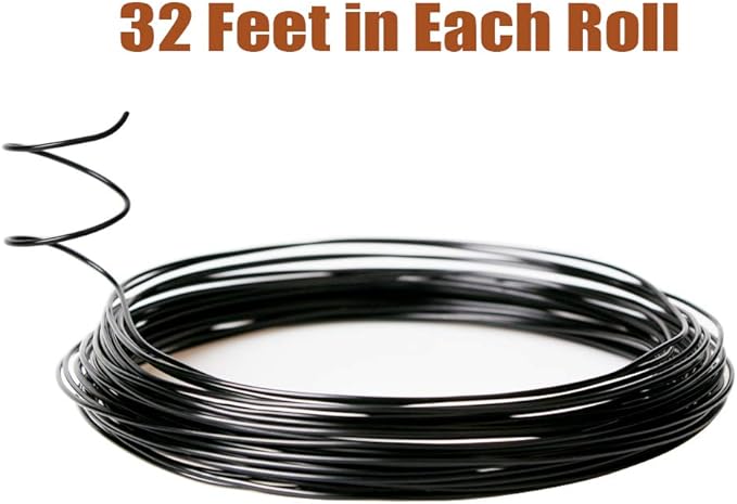Quality Black Long Lasting Bonsai Training Wire Set of 3 Sizes - 1.0mm, 1.5mm, 2.0mm (32 Feet Each Size)