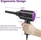 Meudeen Air Duster - Compressed Air - 5.74 oz High Power Cleaning for Computer - PC - 2 Gear Air Blower (Black Purple)