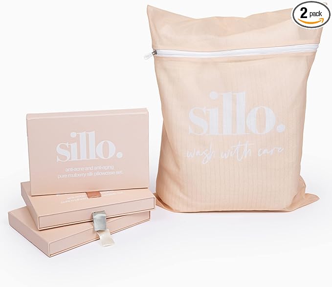 Sillo Care 2-Pack Delicate Laundry Bags 16x20”- Durable Zipper for Lingerie, Bras, Silk, Socks - Protects Delicates, Machine Washable, Travel-Friendly