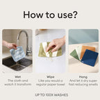 Vove Swedish Dishcloths 5-Pack, Essential Neutrals - FSC Certified Cellulose & Cotton, Oeko-TEX Standard 100, Reusable Washable Kitchen Cleaning Cloths, Eco Friendly Floral Design