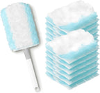 JOYMOOP Disposable Electrostatic Duster for Cleaning,With 1 Handles & 12 Ct Blue Heavy Duty Refills for Swiffer Feather Duster,Household Cleaning Tool for Electronics,Dusting Furniture,Blinds,Pet Hair