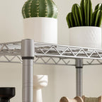 5 tire Shelves Storage Wire Shelving Unit Metal Shelf Adjustable Organizers Storage Shelving with Wheels for Bathroom Laundry Room Kitchen Pantry12”D x 22”W x 69”H Silver