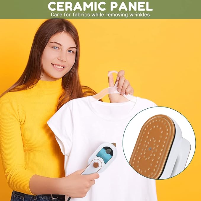 Portable Handheld Iron, Brynnl Mini Handheld Steamer Iron for Clothes, 180°Rotatable Travel Garment Steamer, Mini Ironing Machine Support Dry & Wet Ironing for Home,Travel,Gifts (white)