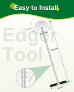 Serrated Edger Lawn Tool - Half Moon Shovel with Softer T-Handle, Lawn Edger for Yard, Garden, Landscaping, Sidewalk, Cable Burial - Ergonomic Design, Rust-Proof, 38 in