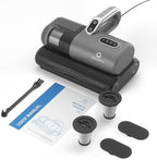 AIRTHEREAL M1 Mattress Vacuum Cleaner, 6 in 1 Bed Vacuum with High-Frequency Vibration - 80,000 RPM Dual Brushroll Rotation, UV-C Light, 14Kpa Suction, Dust Sensor, Ultrasonic and Heating Tech