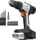 Litheli 20V Cordless Drill Driver, 1/2" Keyless Chuck, 2-Speed Electric Power Drill with 21+1 Torque Settings, Max 443 In-lbs, Battery Powered Drill for DIY, Woodworking & Home Projects