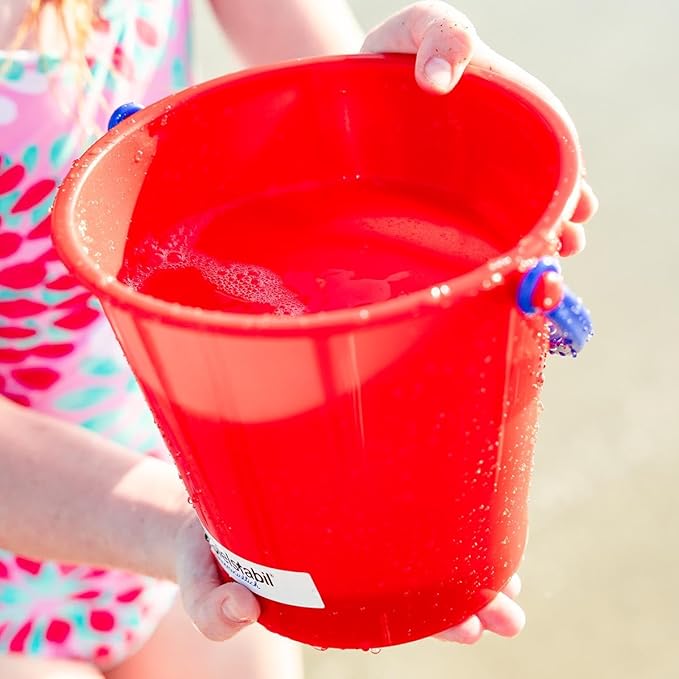 Spielstabil 12 Pack Large Sand Pail Beach Toy (6 Red, 4 Yellow, 2 Green) - Holds 2.5 Liters - Made in Germany