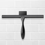 Simtive 12-Inch Shower Squeegee Set, Includes Shower Door Hook and Adhesive Hook, Squeegee for Shower Doors, Mirror and Window, Black