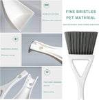 Dust Pan Broom Brush Dustpan -Mini Broom and Dustpan Combo Set, Handheld Sweeper Cleaning for Tables, Keyboards, Guinea Pig Cage, and Cat Litter, etc. (Grey)