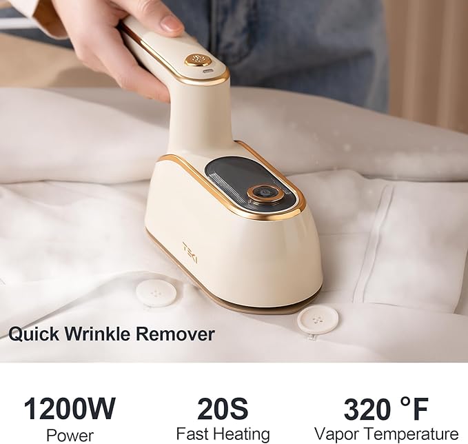 Travel Steamer for Clothes Portable Rotary Garment Iron 1200W Small Travel Steam Iron for Home, Dorm, College, 150ml Water Tank, Foldable Wrinkle Remover 120V