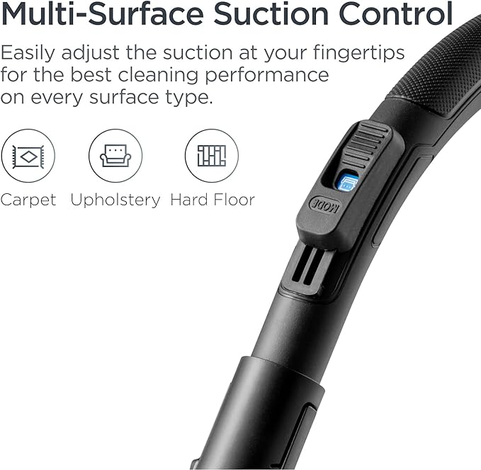 Eureka Bagless Canister Vacuum Cleaner, Lightweight Vac for Carpets and Hard Floors, Red, Whirlwind NEN110D