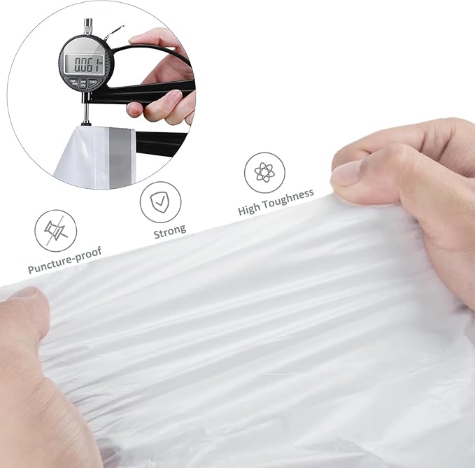 18 Gallon Compactor Kitchen Trash Bags 1.2 Mil THICK Heavy Duty 50 Count with Reinforced Drawstring | Perfect Fit for 18 Gallon & Most Kitchen Compactors | Tear & Leak Resistant