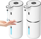 2 Pack Automatic Liquid Soap Dispenser Touchless, USB Rechargeable Smart Hand Soap Dispenser, 6-Level Adjustable, 12.8oz/380mL Wall Mount for Bathroom Kitchen Dish Soap