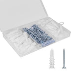 Self Drilling Drywall Anchors, 100PCS Heavy Duty Dry Wall Anchors and Screws Kit for Hanging Sheetrock, 50 Self-Tapping Plastic Drywall Hangers 50 Sheet Rock Screws