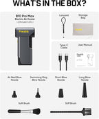 Fanttik B10 Pro Max Electric Air Duster, 130000RPM Brushless Motor, Compressed Air Duster, 6 Gears Adjustable, One-tap Booster, 28.8Wh Rechargeable Battery, Electric Duster for PC, Car, House, Outdoor
