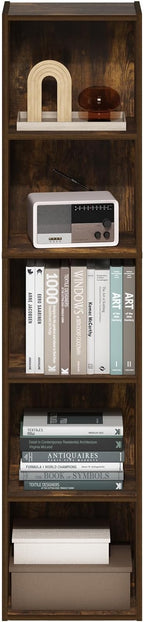 Furinno Pasir 5-Tier Open Shelf Bookcase, Bookshelf, Amber Pine