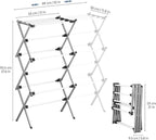 APEXCHASER Drying Rack Clothing, Clothes Drying Rack Foldable, Laundry Drying Rack Expandable, Small Clothe Hanger for Baby Clothes Towels Bibs, Socks, Clothes Airer for Indoor Outdoor Use, White/Grey