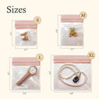 EVA Anti Tarnish Jewelry Storage Bags, Clear Plastic Jewelry Pouches Organizer for Gold Silver Ring Earing Chain Bracelet, Jelly-Like Softness, No Yellowing, No Odors, 20 PCS (XL)