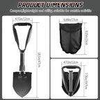 Digging Shovel, 18.5'' Lightweight Camping Shovel Portable High Carbon Steel Folding Mini Trowels for Outdoor Camping Backpacking Hiking Car Emergency Home Garden