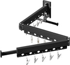 Wall Mounted Clothes Hanger,Clothes Drying Rack,Laundry Drying Rack,Clothes Rack,Laundry Rack Wall Mount,Retractable Collapsible Drying Rack Clothing (Windproof Holes,with Clips),Black