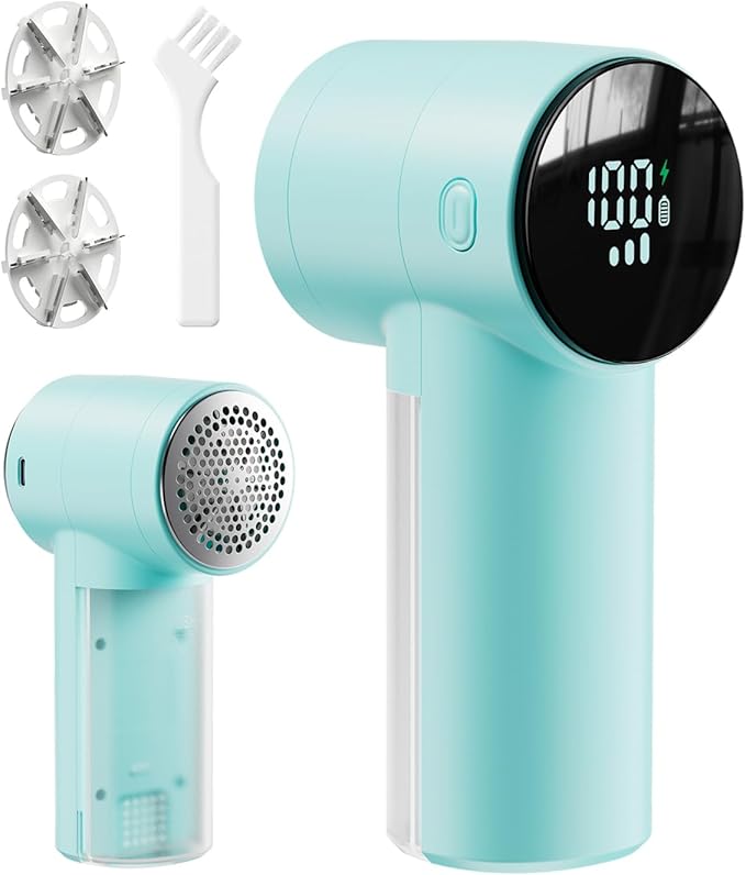 Electric Lint Remover and Fabric Shaver, Rechargeable Clothes Shaver for Sweater Furniture Couch, 3-Speed Pill Remover Defuzzer to Remove Fuzz Pilling from Blanket Jacket